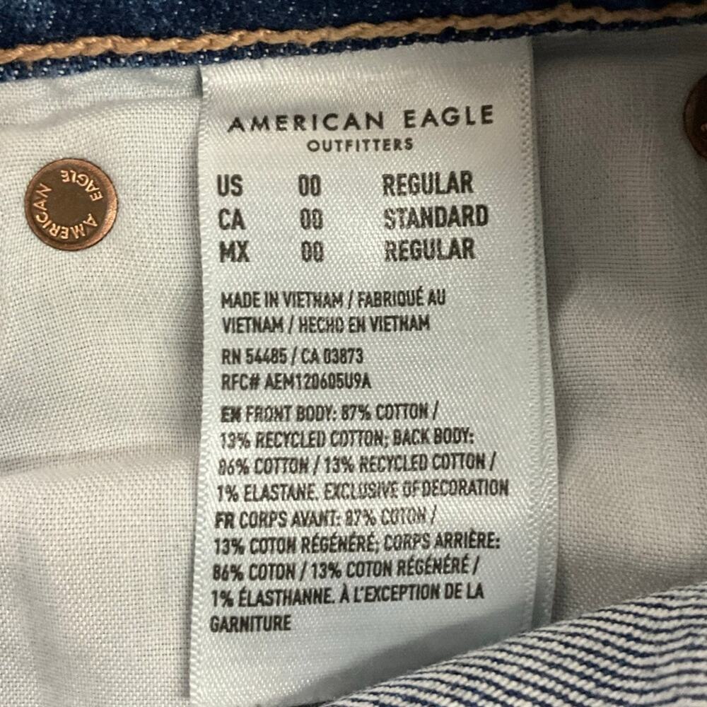 American Eagle Women's STRIGID 00R Denim Jeans Super High Rise Baggy Straight - Picture 6 of 11